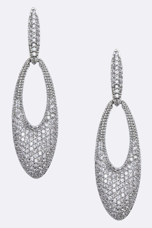 Micro Setting Oval CZ Earrings