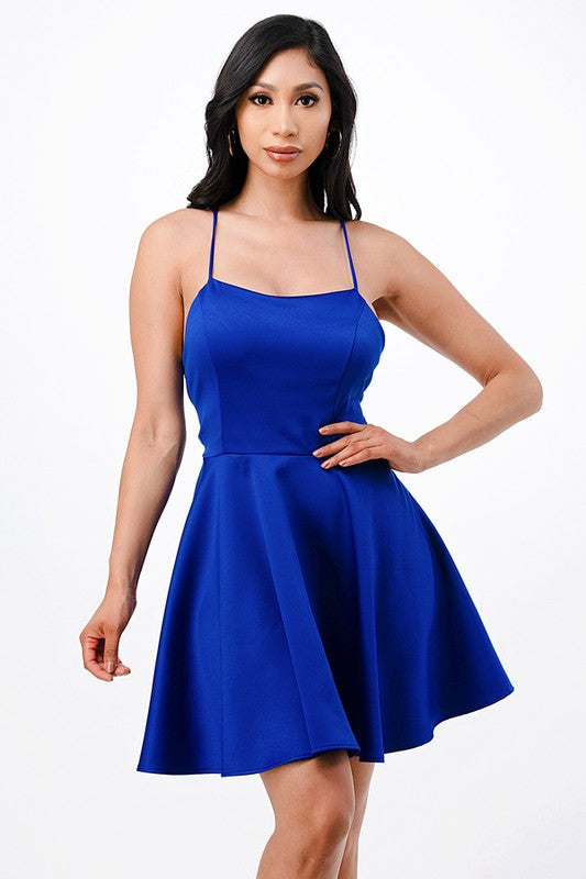 Satin Like Fit & Flare Dress