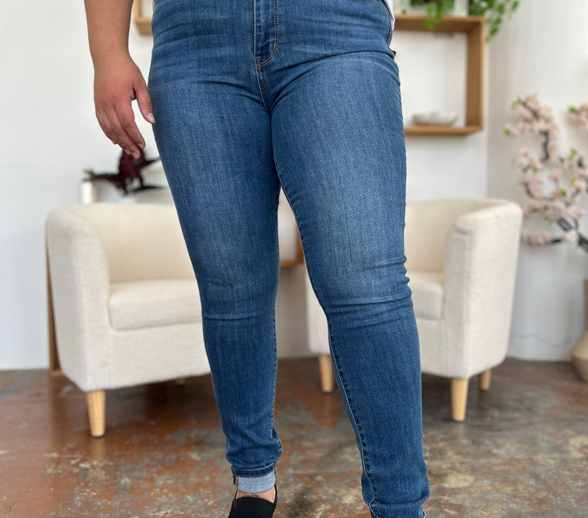 Judy Blue Full Size Cuffed Hem Skinny Jeans