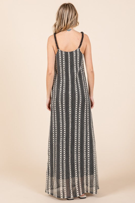 Plus Stripe See-Through Maxi Dress