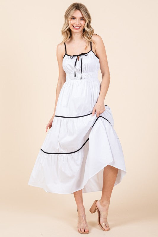 Plus Piping Detailed Midi Sundress