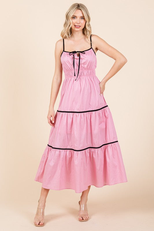 Plus Piping Detailed Midi Sundress