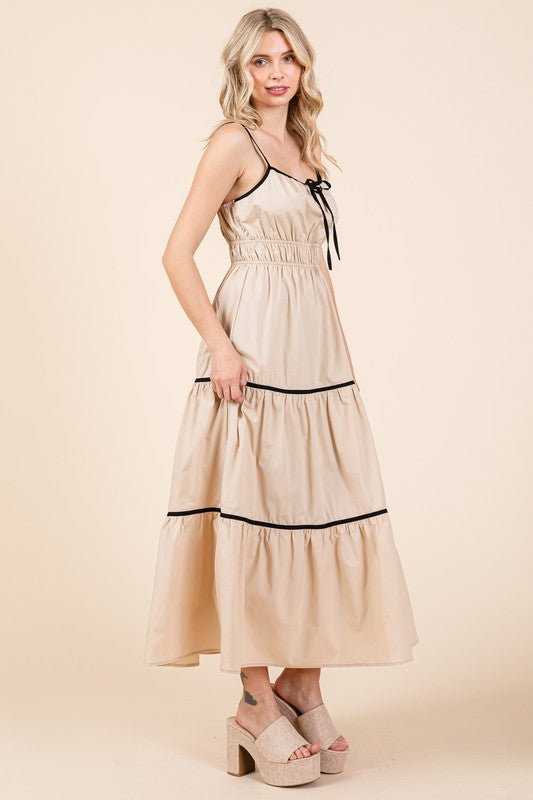 Plus Piping Detailed Midi Sundress