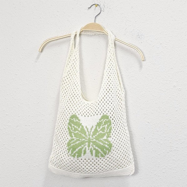 Butterfly Crochet Tote Bag