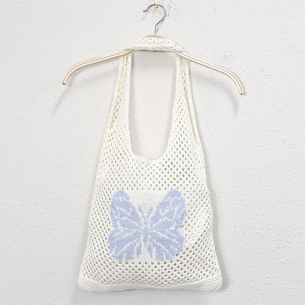 Butterfly Crochet Tote Bag