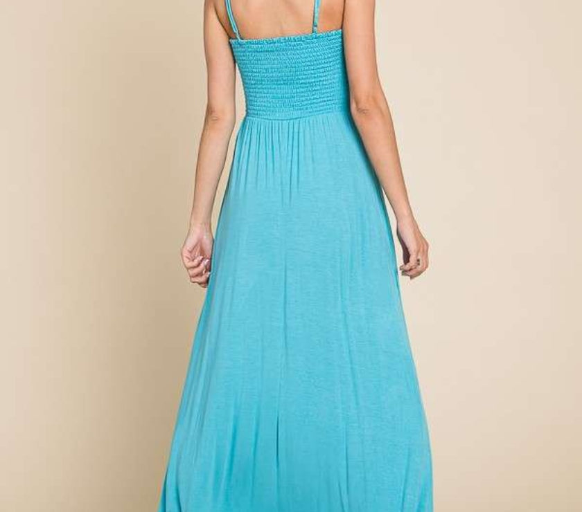 Culture Code Full Size Smocked Cami Maxi Dress with Pockets