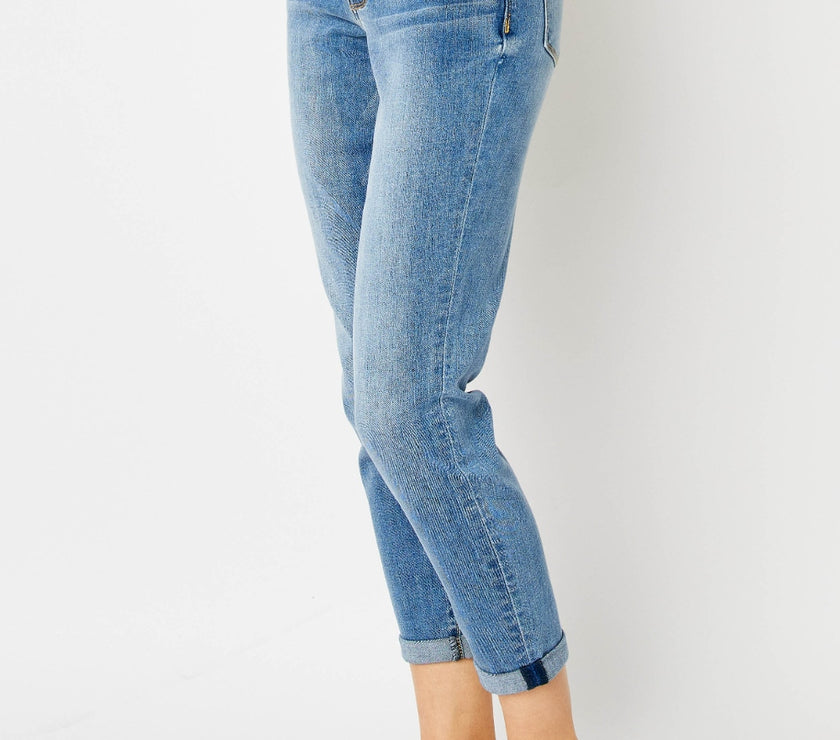 Judy Blue Full Size Cuffed Hem Slim Jeans