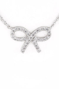 CZ Bow Pendant Necklace