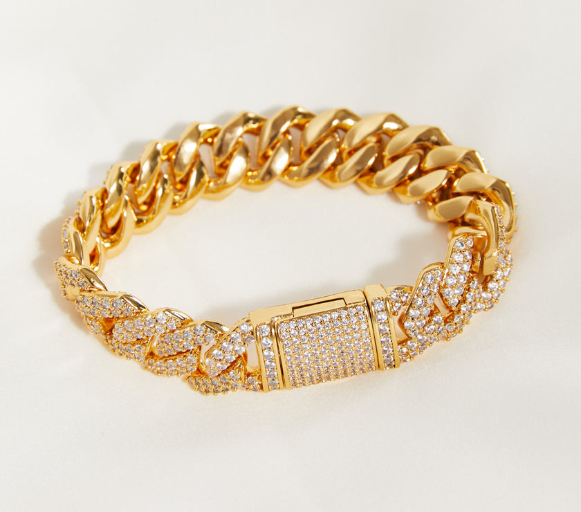 Alloy Inlaid Zircon Bracelet