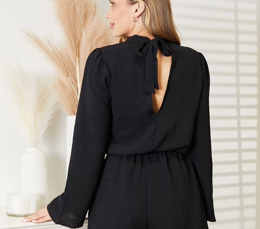 Culture Code Full Size Open Back Romper with Pockets