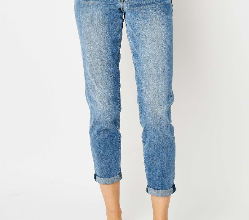 Judy Blue Full Size Cuffed Hem Slim Jeans