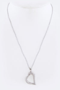 CZ Open Heart Pendant Necklace