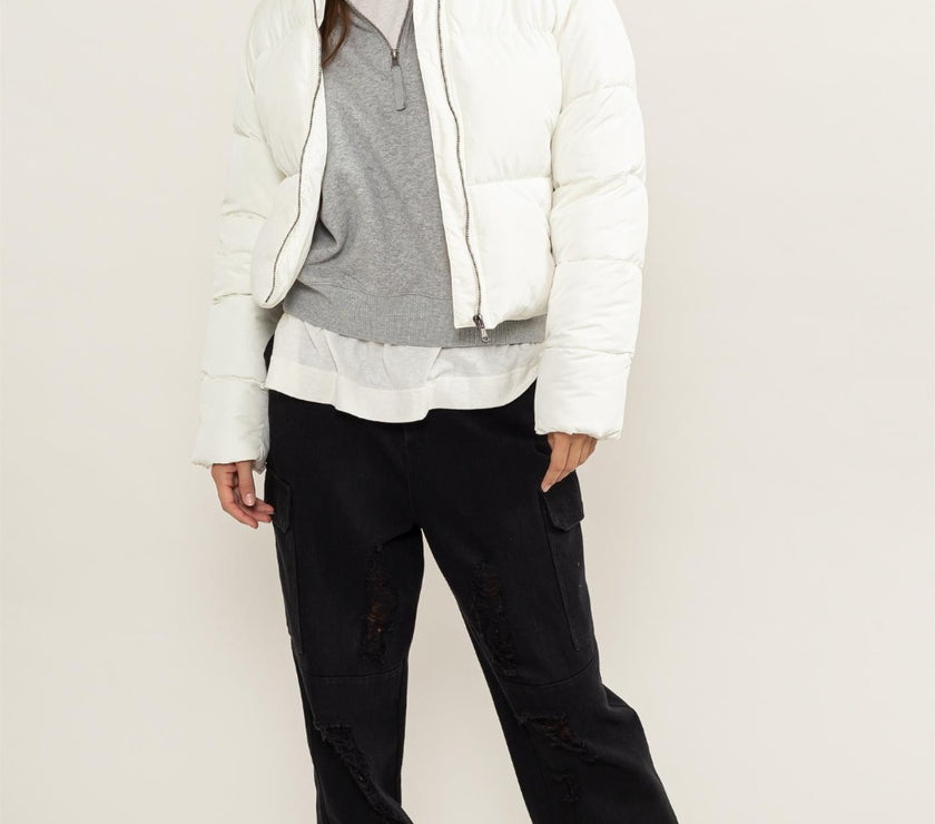 HYFVE Quilted Back Drawstring Puffer Jacket