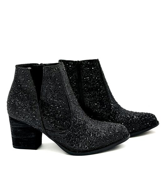Rhinestone Boots in Black