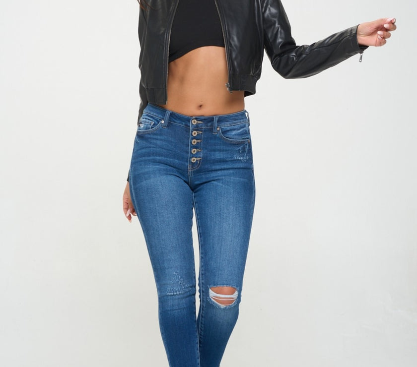 Coalition LA Zip Up Cropped Bomber Jacket