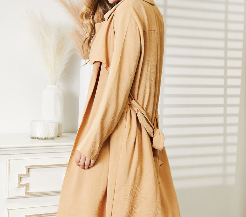 Culture Code Full Size Tied Trench Coat with Pockets