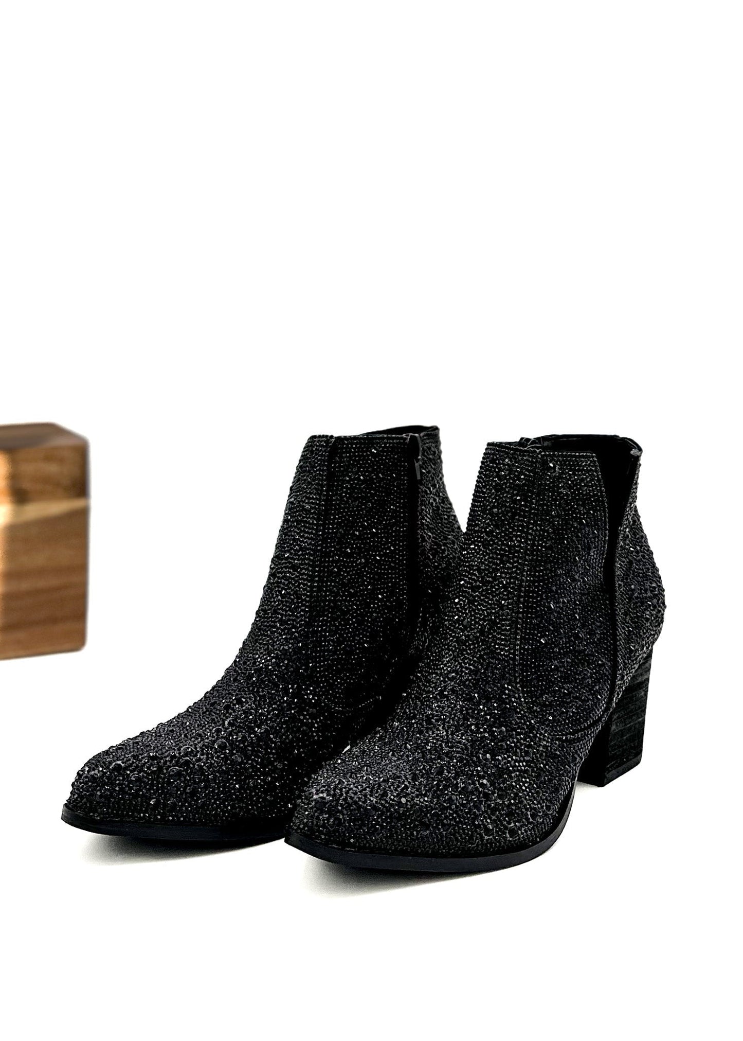 Rhinestone Boots in Black