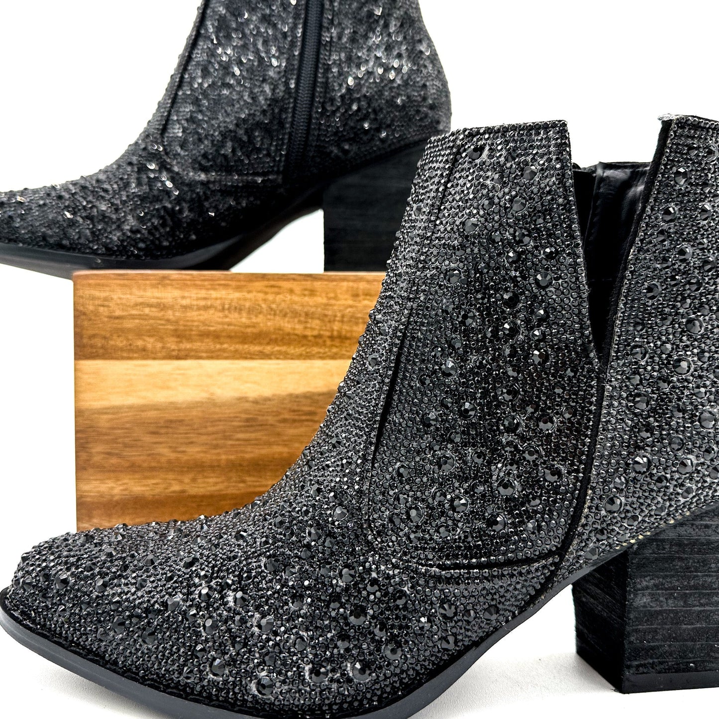 Rhinestone Boots in Black