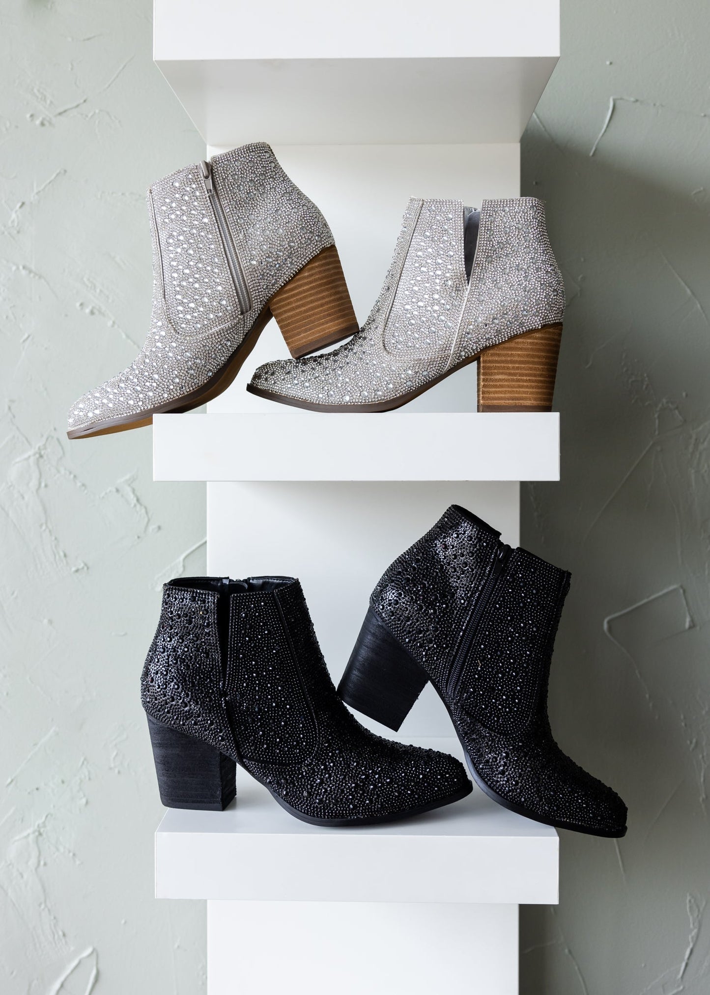 Rhinestone Boots in Black