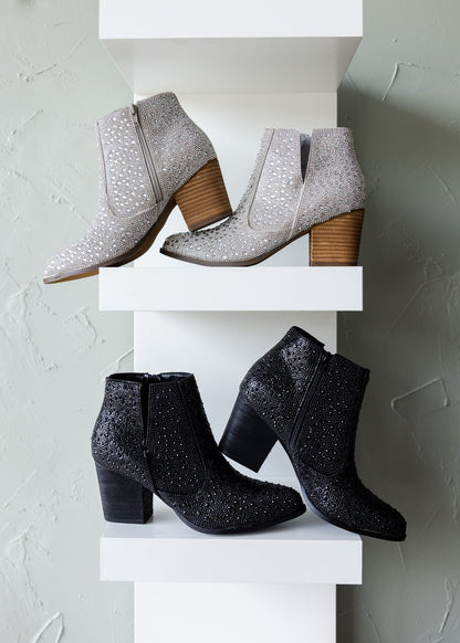 Rhinestone Boots in Black