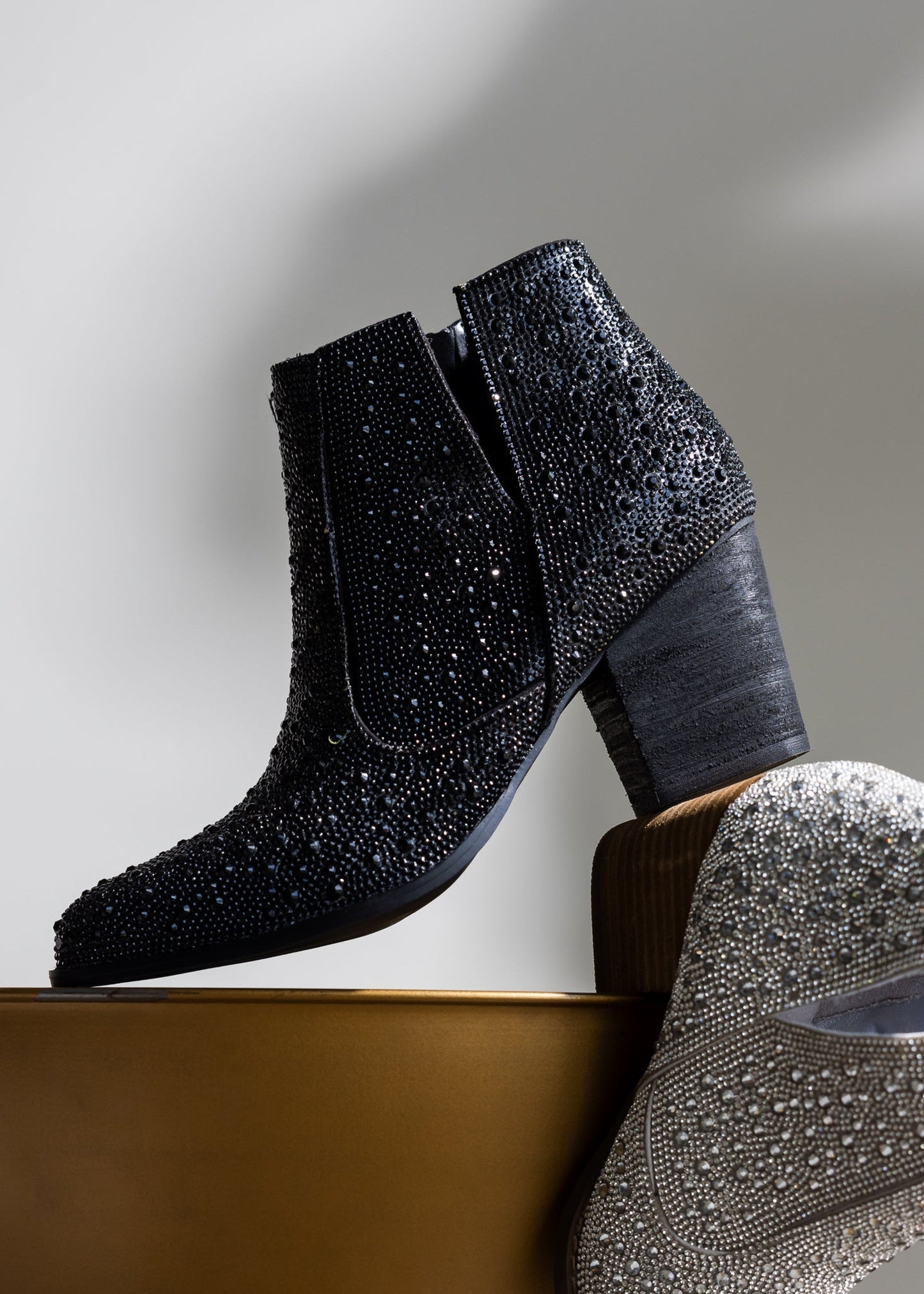 Rhinestone Boots in Black