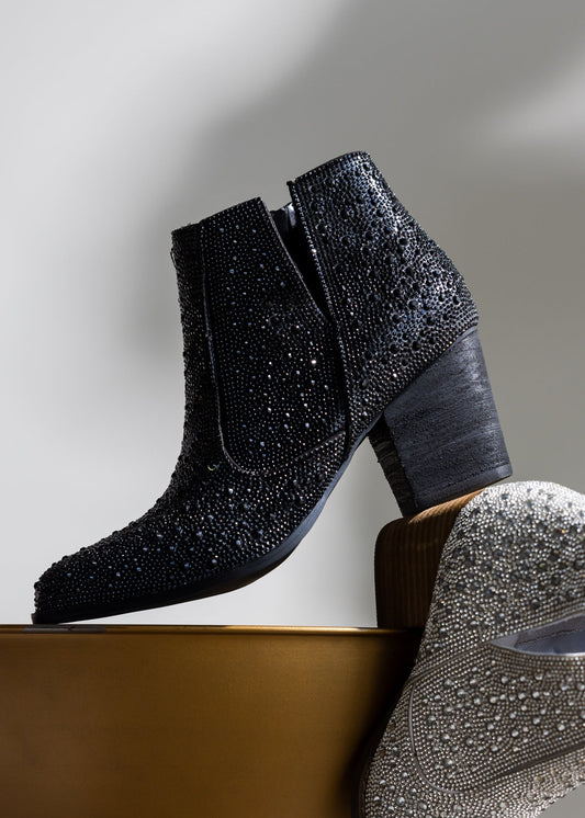 Rhinestone Boots in Black
