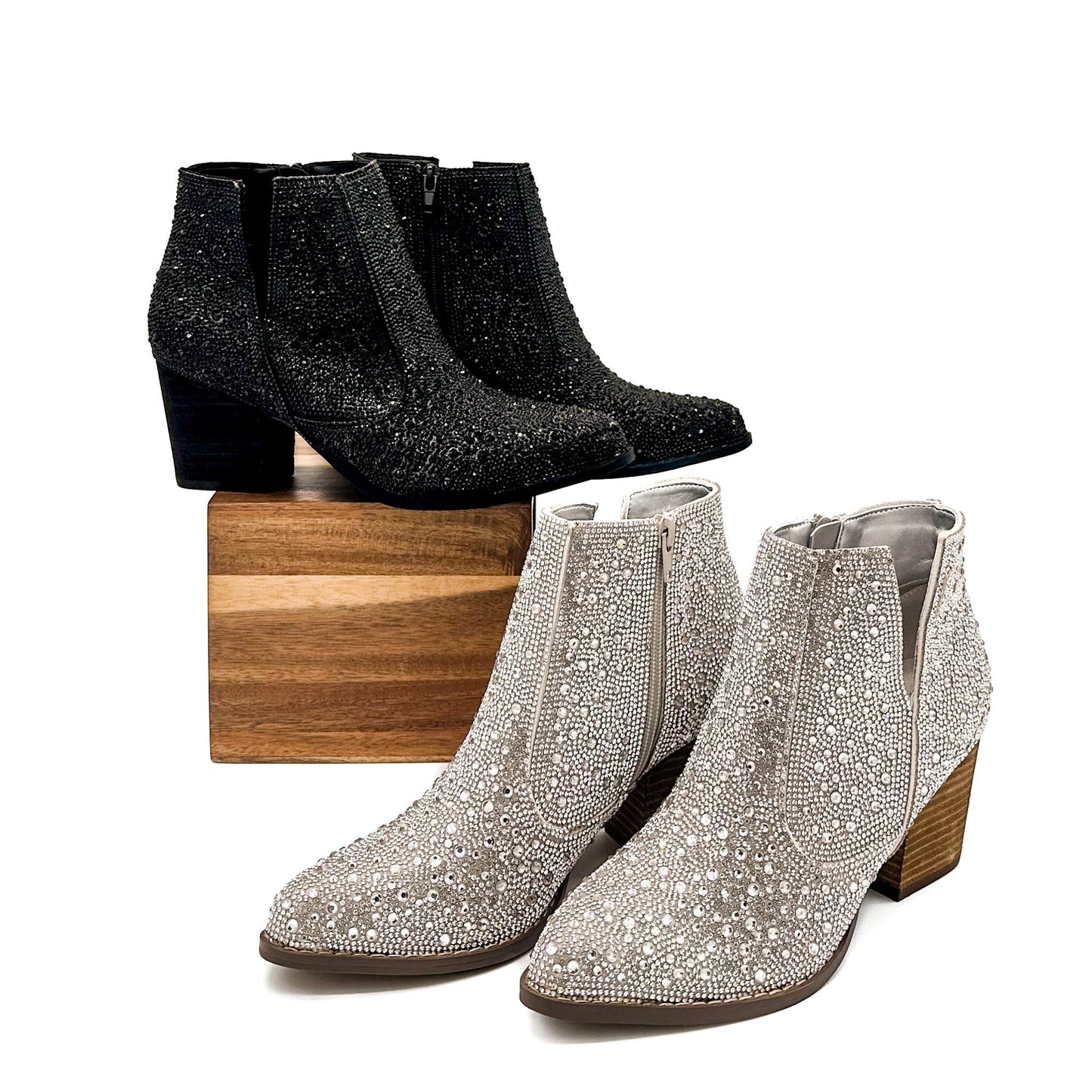Rhinestone Boots in Black