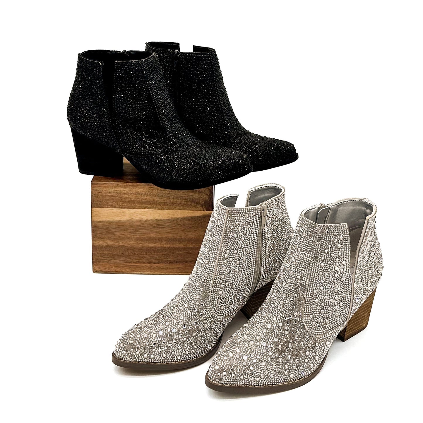Rhinestone Boots in Black