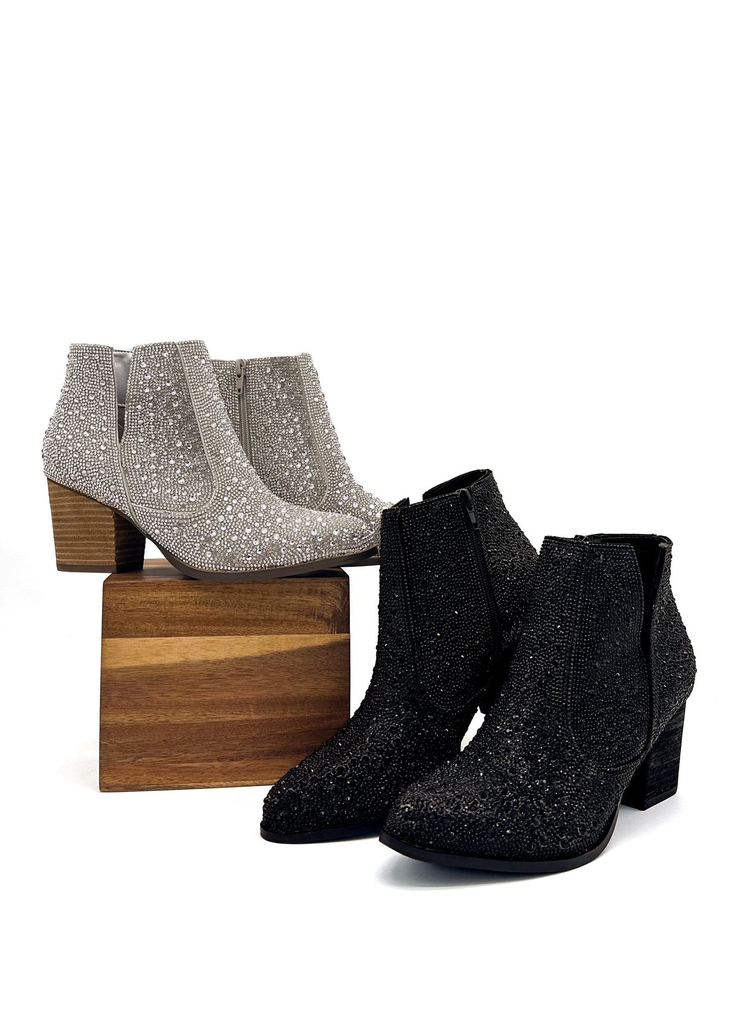 Rhinestone Boots in Black