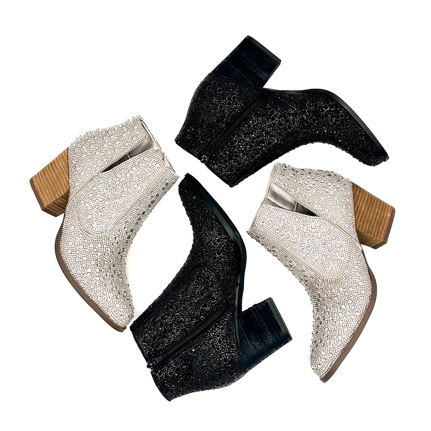 Rhinestone Boots in Black